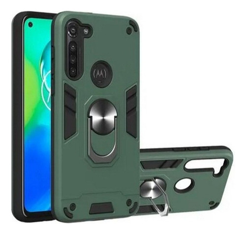 Caja Del Teléfono Con Anillo Magnético Para Moto G8 Power