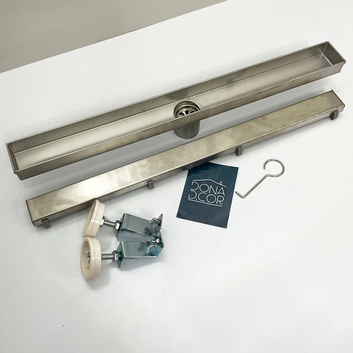 Ralo Linear 90 Cm Aço Inox Tampa Invisível Oculto Retangular Box Banheiro Luxo Não É Pvc Dona D.cor