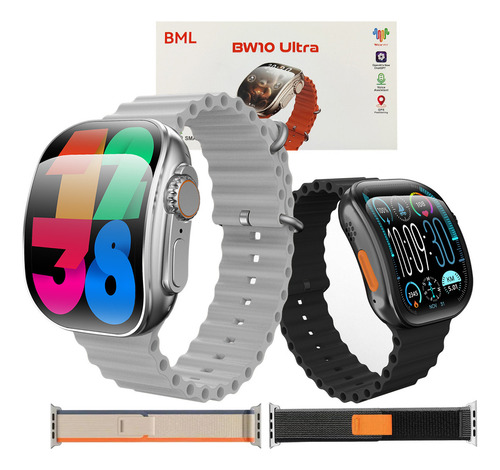 Relógio Smartwatch Bw10 Ultra Amoled Curvo 2 Pulseira 2025