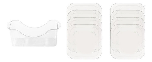 Plato De Mesa Acrílico, 9 Piezas, Transparente