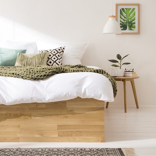 Imagen 5 de 5 de Cama Con Almacenaje De Madera 100% Roble Ref: Maciza42