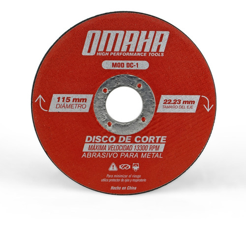 Disco De Corte 115x1,6 Abrasivo Metales Omaha  X 50 Unidades