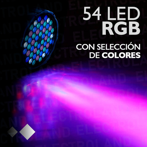 Imagen 6 de 10 de Luz Proton Par 54 Led Alta Luminosidad Rgb Dmx Audioritmico