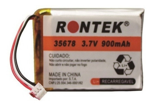 Bateria Li-po Rontek 3,7v 900mah Recarregável 35678