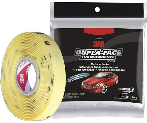 Fita Dupla Face 3m Automotiva 5369t Transparente 12mm X 20m