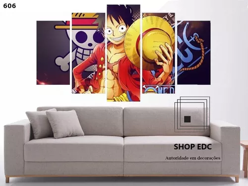 Luffy Rebaixado. One Piece. Quadro decorativo de anime em MDF