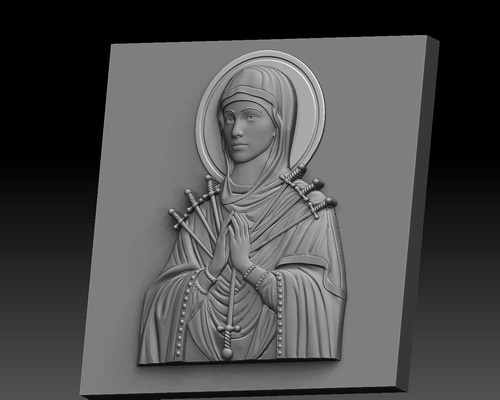 Escultura Virgen María Con 7 Espadas