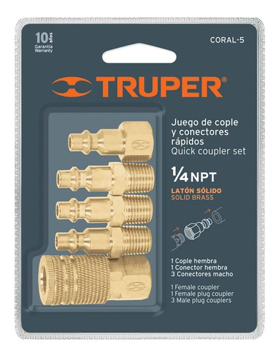 Juego De 4 Conectores Y 1 Cople Para Compresor De Aire