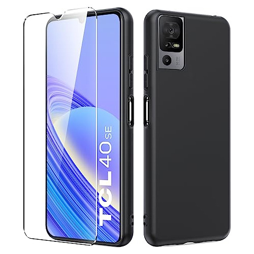 Funda Para Tcl 40 Se Shockproof Negro + Vidrio