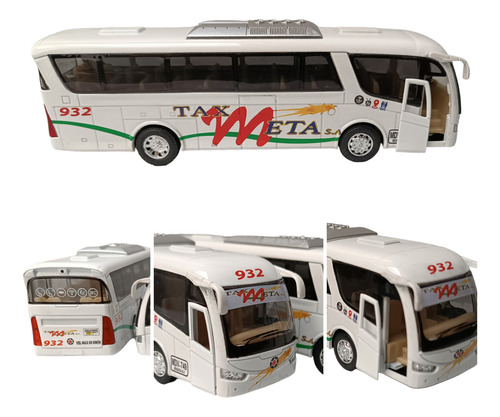 Bus Tax Meta, Escala 1/55, 18cms De Largo, Metálico. 