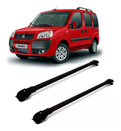 Rack De Teto Travessa Fiat Doblo 2001 A 2017 Slim Preto 45kg