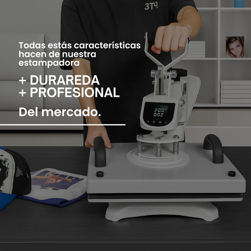 Policart Estampadora Sublimadora 9 en 1 Plancha 38x38 para DTF Remeras Tazas Gorras Platos Buzos Jarros Textiles Bolsas Fundas Para Celulares Profesional