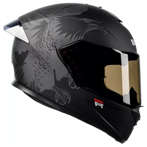 Capacete Moto Bieffe B12 Ft Felipe Titto C/ Spoiler Preto