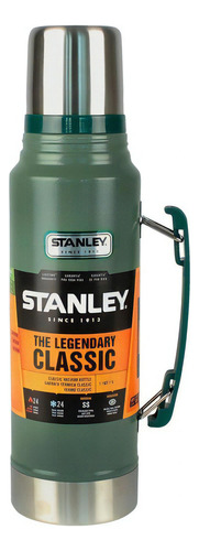 Botella termo Stanley Green de 1 litro, 24 horas, color verde frío o caliente