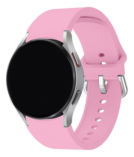 Pulseira Silicone Compatível Com Galaxy Watch 4 Sport Lisa Cor Rosa-chiclete