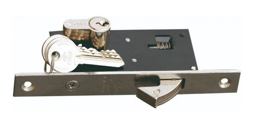 Imagen 2 de 4 de Cerradura Gancho Cisa Cilindro Europerfil 30mm Doble 3 Llave