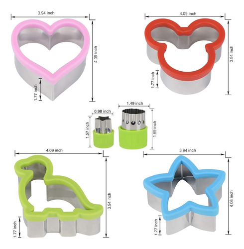 Hhyn Sandwich Cutters Set Para Niños, Mickey Mouse, Dinosaur