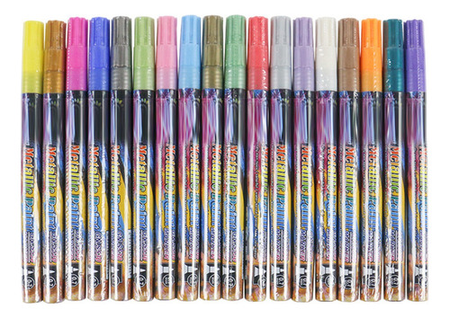 Rotuladores Metálicos De 18 Colores, Pincel Super Nib De 0,7