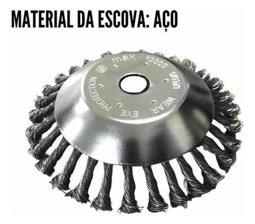Escova Aço P/roçadeira Pra Erva Daninha Vegetação Resistente