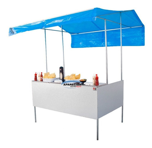 Barraca 2 X 1,5m Buffet Feiras Pastel Hotdog Balcão Inox R2