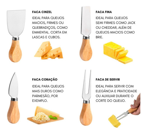 18 Tábua De Queijos Com Kit De Espátulas Padrinhos Casamento