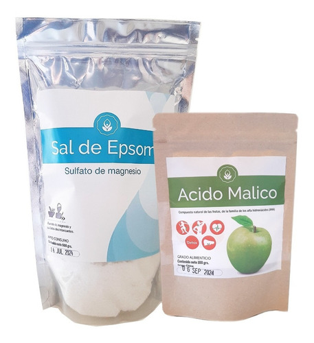 Acido Málico + Sal Epsom - Limpieza, Depuración. Promo