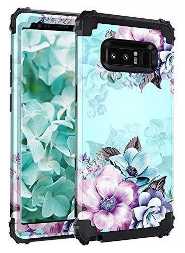 Carcasa Para Samsung Galaxy Note 8 Case Azul Floral 