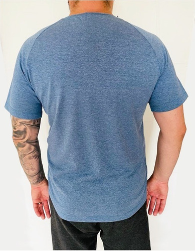 Imagem 2 de 2 de Camiseta Slim Dryfit Mescla Azul Allwinners