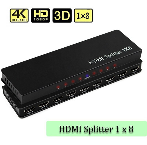 Splitter Hdmi V1.4 1080p,4k 30 Fps, 1x8 .¡entrega Inmediata!