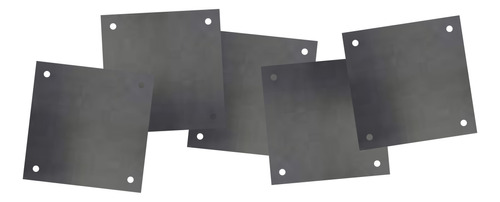 Pack 5 Platinas Hierro 15x15 Cm Placas De Anclaje Perforadas