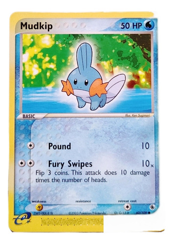 Cartas Pokemon Mudkip 60/109 Ex Ruby & Sapphire Rs