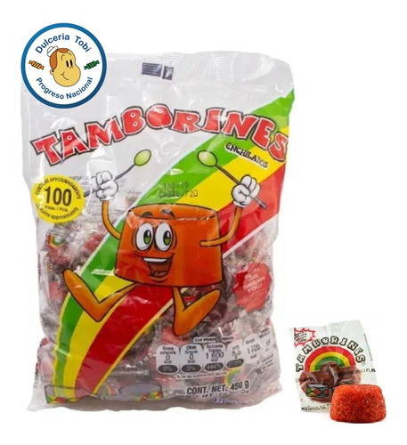 TAMBORINES DULCES ÁCIDA 100 PIEZAS De 4 GR