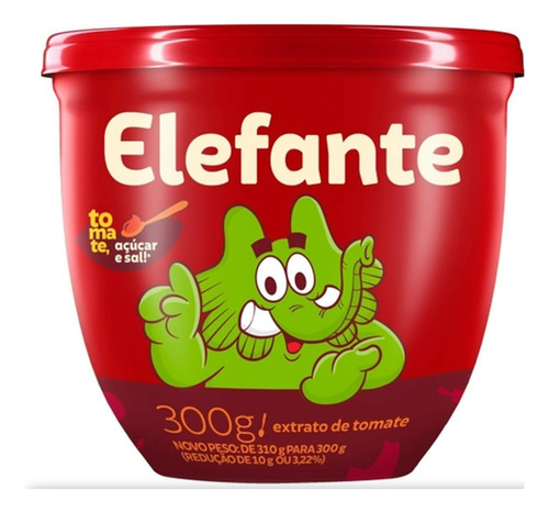 Extrato De Tomate Elefante Sem Glúten Pote 300g Cx C 24und. 