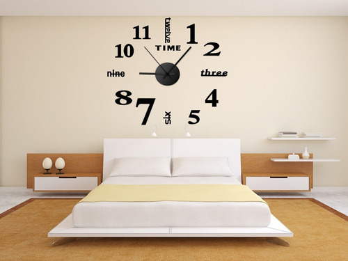 Reloj Pared Decorativo Moderno 3d Adhesivo Sala Cocina