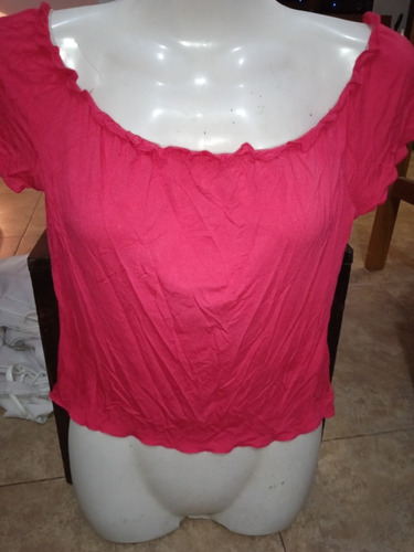 Piece Of Cake Top De Modal Fucsia,blusa Campesina Talle L