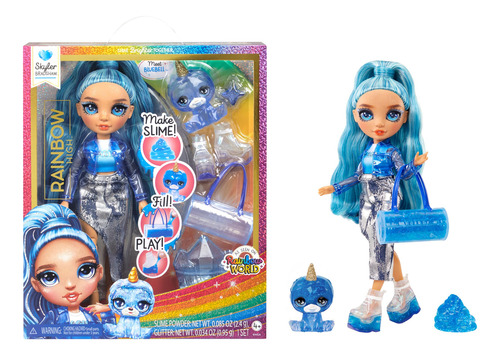 Muñeca Moderna Rainbow High Skyler Blue Con Kit De Limo Y Ma