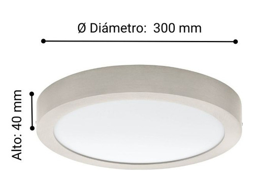 Foco Sobrepuesto Eglo Metal Fueva Led Dm30cm Cálida 24w
