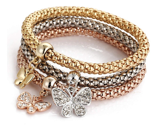 Bella-bee Pulsera De Cadena Con Dijes De Elefante Y Corazón 