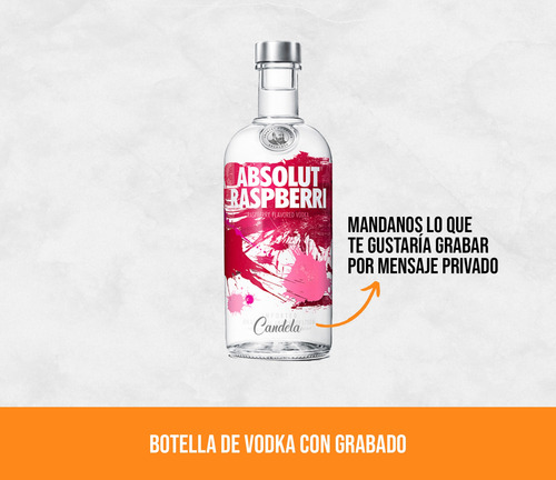 Combo Kit Absolut Vodka Raspberri 750ml Grabado
