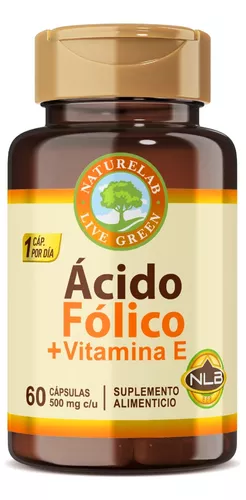 Ácido Fólico + Vitamina E - 60 Cápsulas - Naturelab Sabor Sin sabor