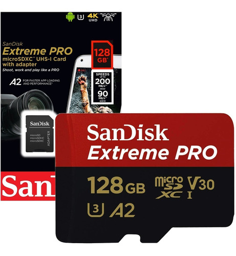 Memoria Gopro Micro Sd Extreme Pro A2 128gb 4k 170mb Sandisk