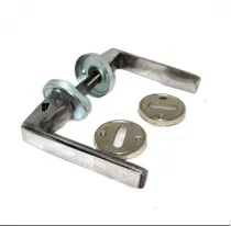 Comprar Manija Puerta Cromada Doble Recta Bisel Hogar Economica