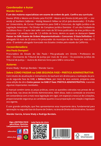 Como Passar Na Oab 2ª Fase - Prática Administrativa - 9ª Ed - 2025, De Garcia, Wander. Editorial Editora Foco, Capa Mole, Edição 9 Em Português, 2023