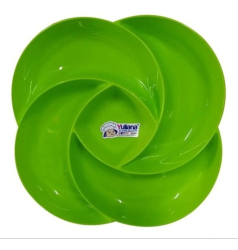 Juego 25 Platos Botaneros Yuliana 5 Divisiones Colores Surti