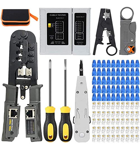 Leatbuy Crimper Set Cat5/cat6 Crimp Tool Kit For Rj45/rj11/r