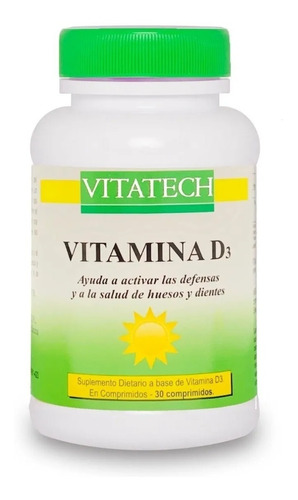 Vitamina D3 1000 X 30 Comprimidos Vita Tech