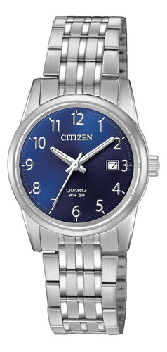 Reloj Citizen De Dama Eu6000-57l Plateado Dial Azul Original