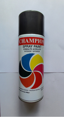 Pintura Spray Marca Champion / Negro Azabache