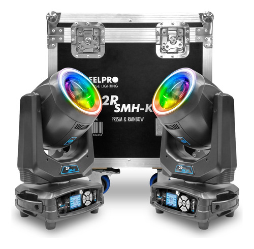 Case 2 Cabezas Móviles Led Beam Profesional Rainbow Steelpro