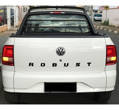 Kit Adesivos Saveiro Robust 17/19 Preto + Soleira Protetora